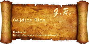 Gajdics Rita névjegykártya